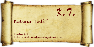 Katona Teó névjegykártya
