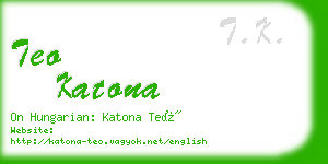 teo katona business card